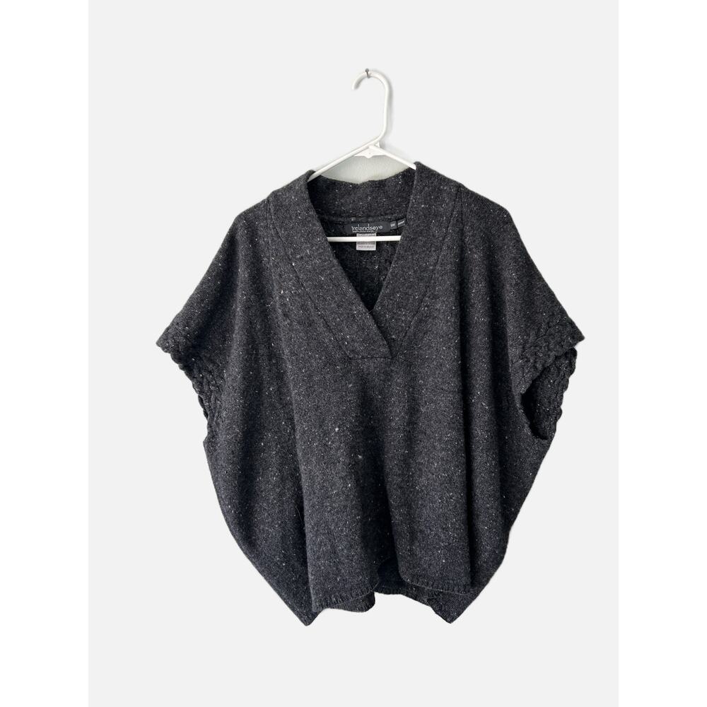 Irelandseye Gray Wool and Cashmere Blend Poncho Made in Ireland Small/Medium